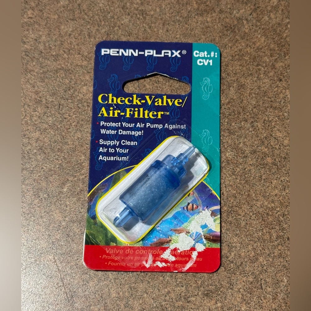 Penn-Plax Check Valve Air Filter Fish Tank Turtle Aquarium Salt Fresh Water 8